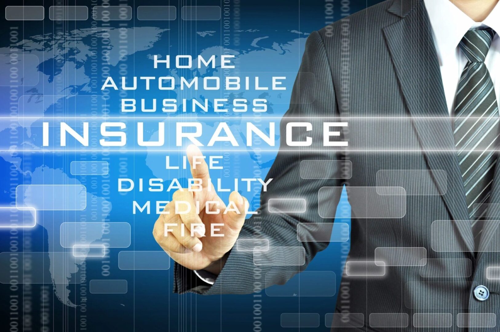 Insurance professional with digital interface